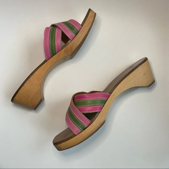 Coach Clog Mule Leather Stripe Sandal - Picture 4 of 16